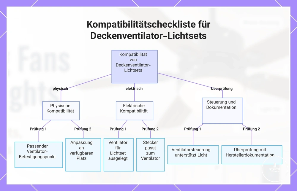 Kompatibilitätscheckliste für Deckenventilator-Lichtsets