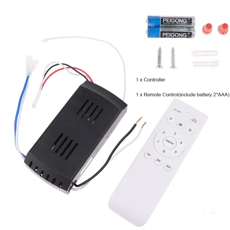 Universal ceiling fan remote control kit with six speed receiver for fan lights