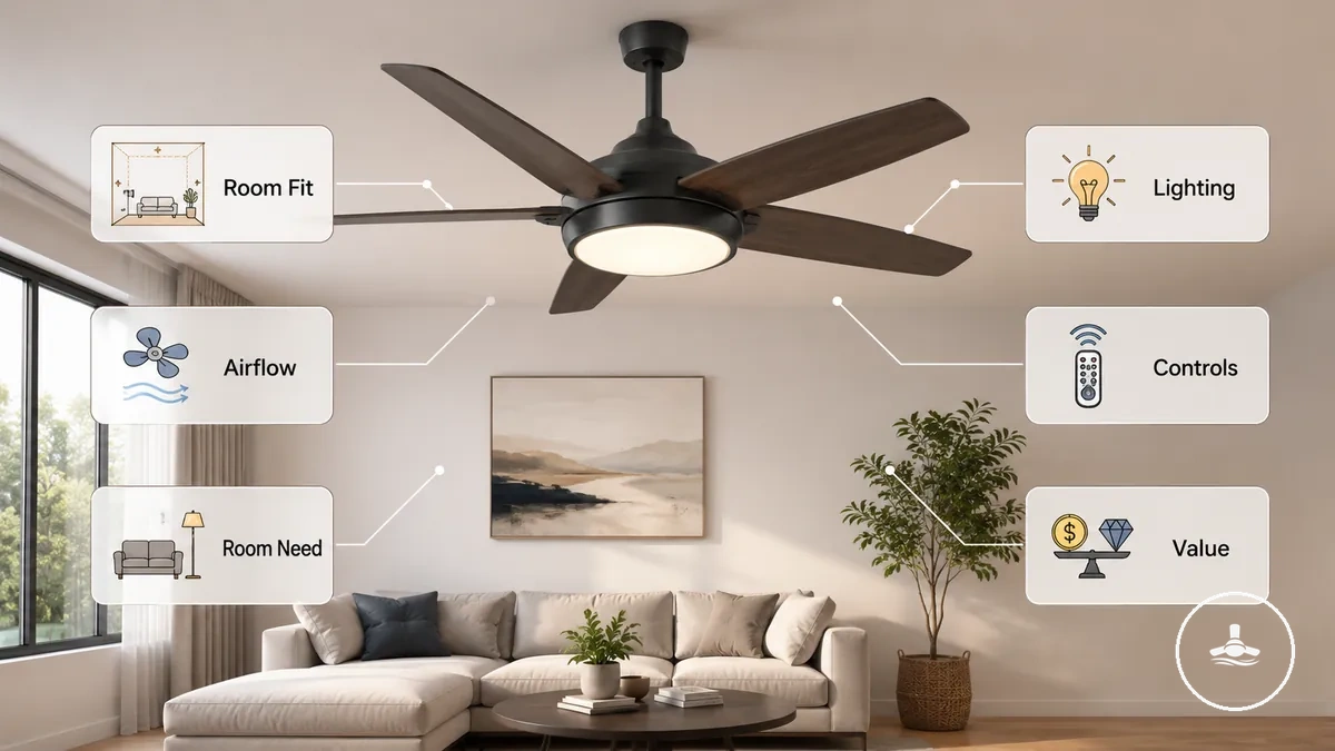 Criterios de selección esenciales para comparar ventiladores de techo con luz