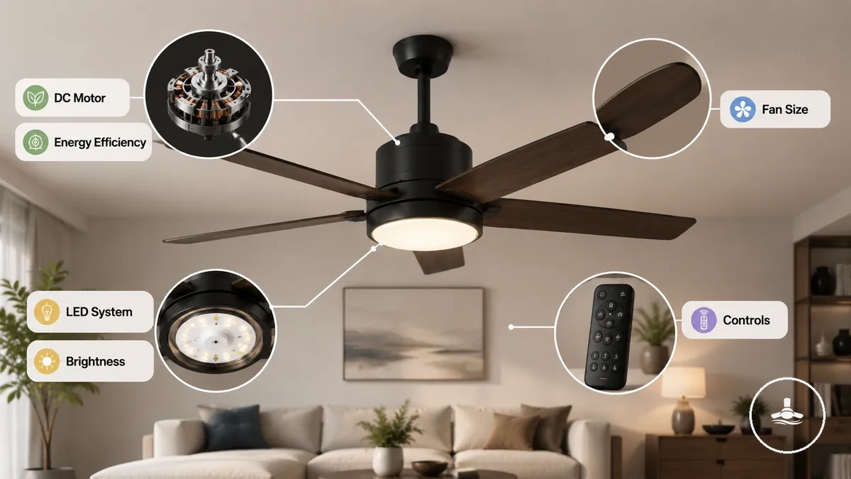 Principales factores de precio de piezas para ventiladores de techo con luz