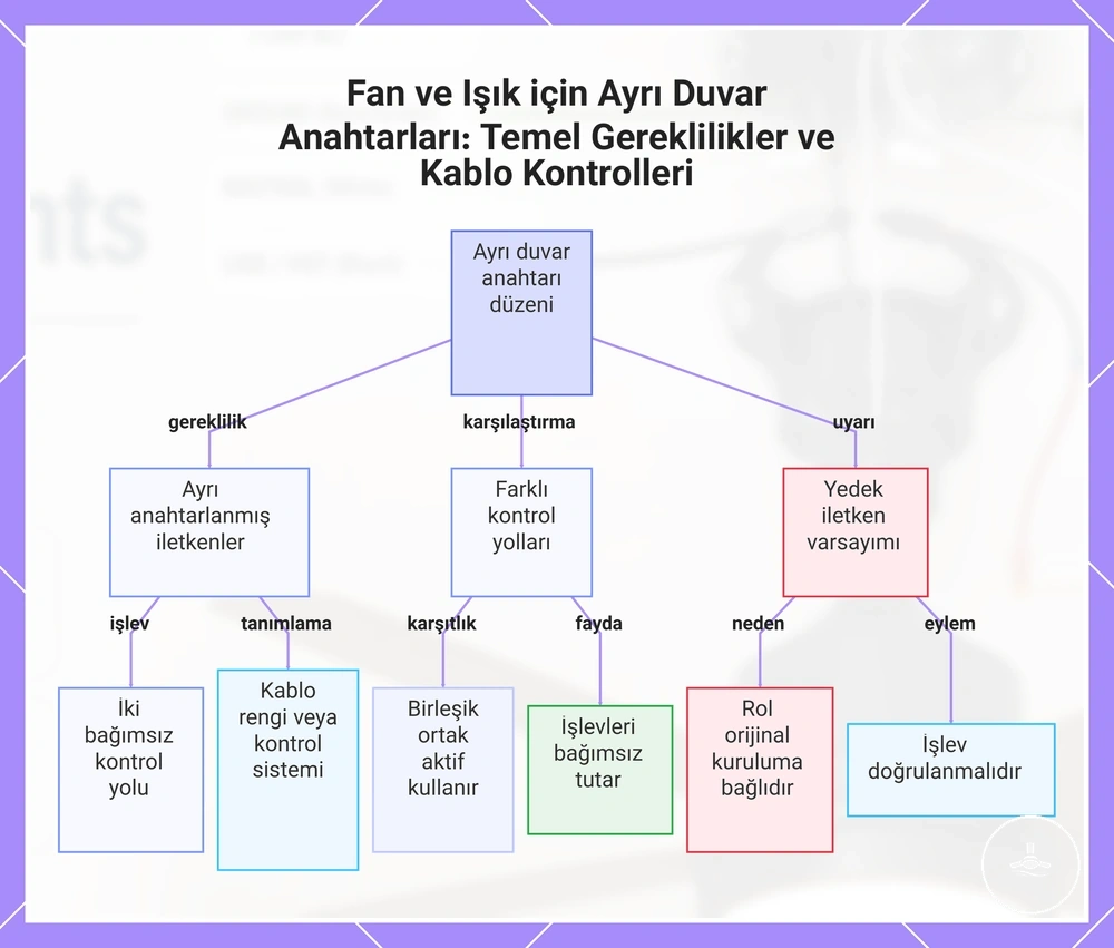 Fan ve Işık için Ayrı Duvar Anahtarları: Temel Gereklilikler ve Kablo Kontrolleri